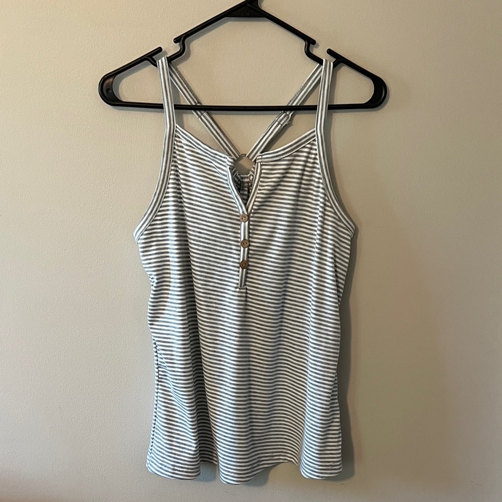 SHEIN Gray Striped Tank Top